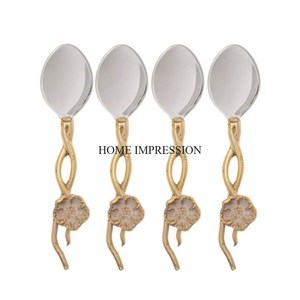 <strong>New</strong> Pattern Arrival Fully Gold Plated Knives Spoon and Folks Cutlery Set Kitchenware Dinnerware Accessories Supplies From <strong>India</strong> - Product Image 2