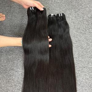 卸売100% リアルナチュラルストレート人毛未加工ワンドナートップ販売ショートバージン髪横糸スイスレース30インチ - Product Image 3