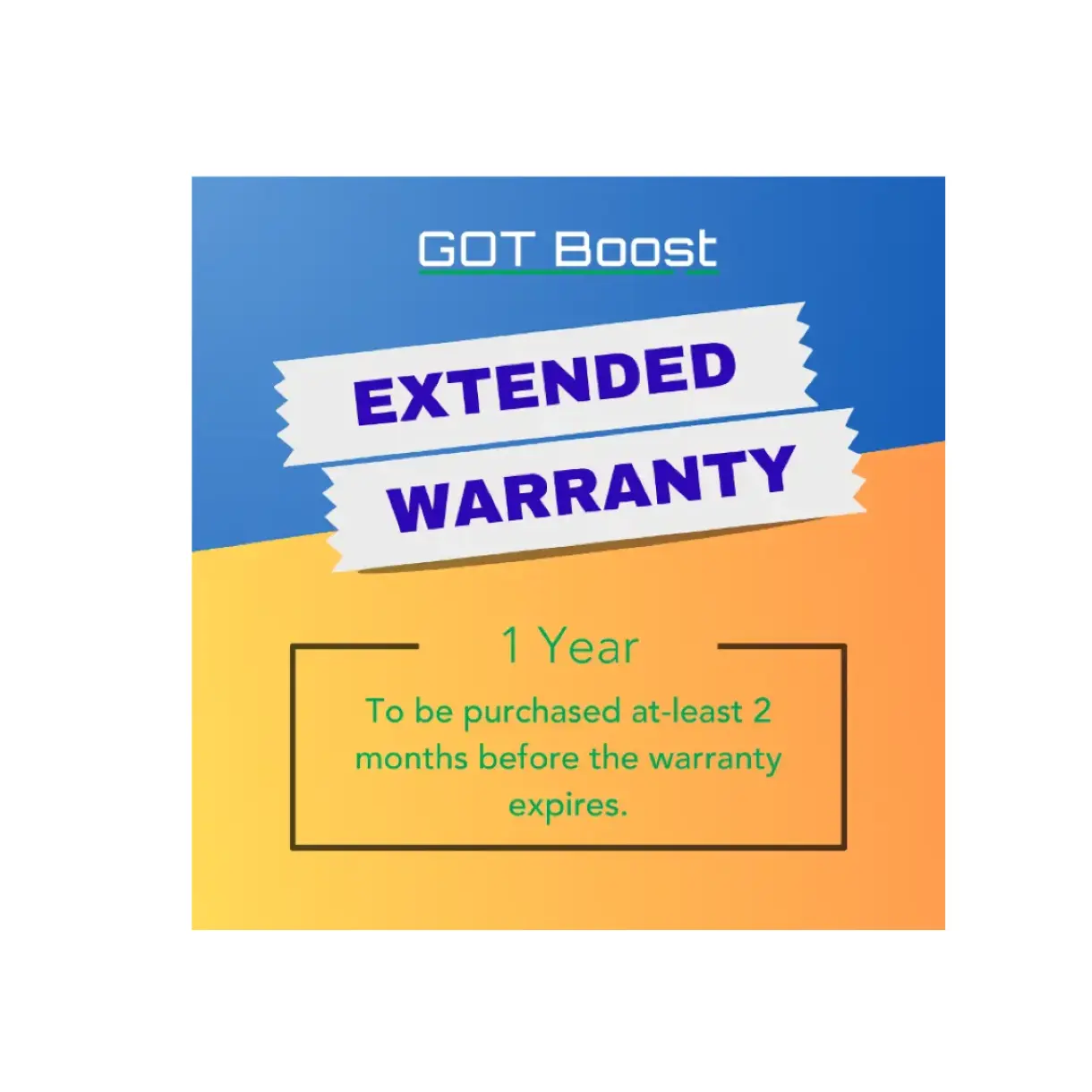 100% Extended Warranty for GOT Boost Device with 1 Year Extended Warranty For Sale By Indian Exporters