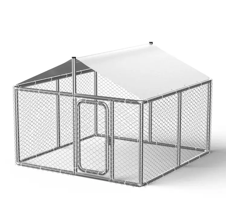 Creative backyard dog kennel outside animal cage cover for run outdoor house protective door removeable training pet behavior