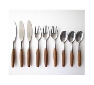 Designer Stainless Steel Cutlery Set with <strong>Smooth</strong> Wooden <strong>Handles</strong> Perfect for Gifting or Daily Use in Homes and Cafes - Product Image 2