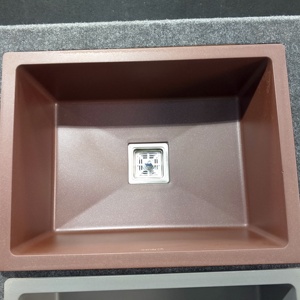 高密度防刮黑石英石厨房水槽双碗方形下装单碗制作亚克力花岗岩大理石