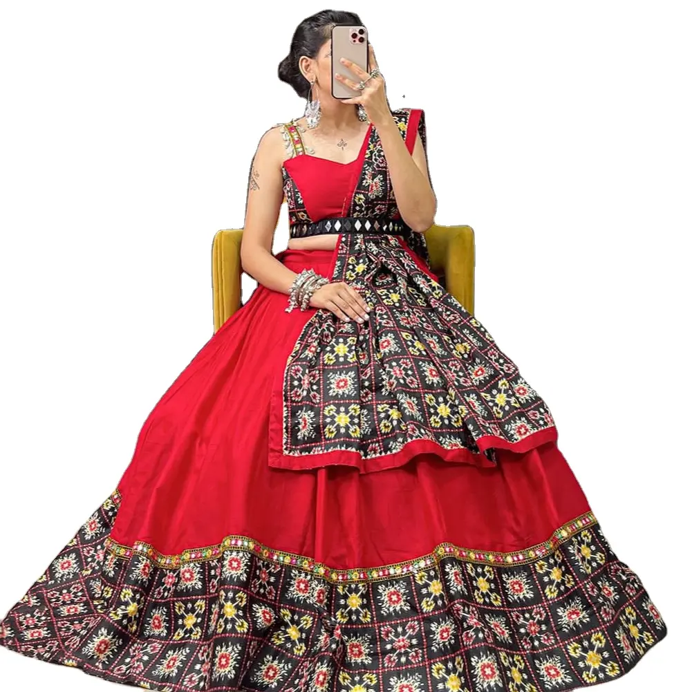 Channel your elegance and tradition on the navratri night with this phenomenal red color lehenga to become prime focus