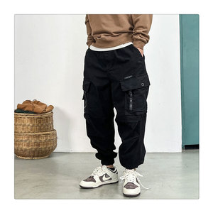 休闲慢跑者韩版多口袋男士后宫裤优质后宫裤新款服装 - Product Image 1