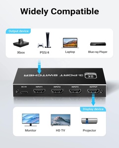 SY 8K HDMI 2,1 TV Monitor 3 3 en 1 salida 3 puertos 3x1 interruptor mezclador con Control remoto IR para Nintendo HDMI 2,1 Switcher - Product Image 6