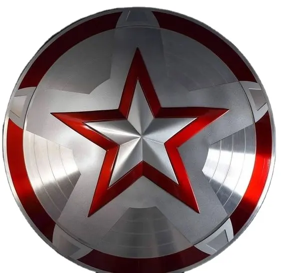 Escudo de Metal para niños, escudo moderno de Capitán América, color plateado y rojo, a precio de venta al por mayor