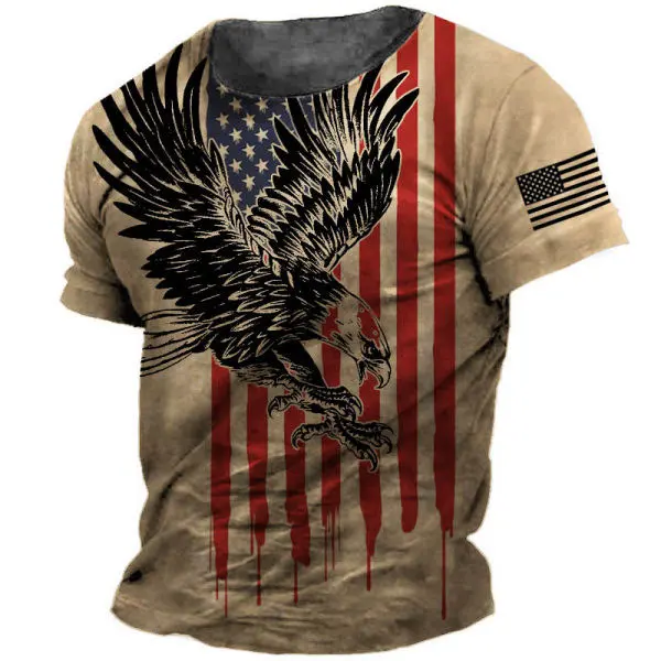Camiseta Retro de verano con águila para hombre, ropa informal holgada de manga corta, camiseta de gran tamaño de estilo Punk, ropa para hombre