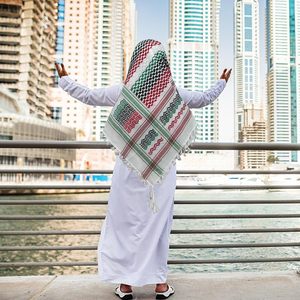OEM Arabic Palestine traditional scarf Shemagh Arab Premium Wrap Muslim Headwear Head Scarf Palestine kufiya head wrap