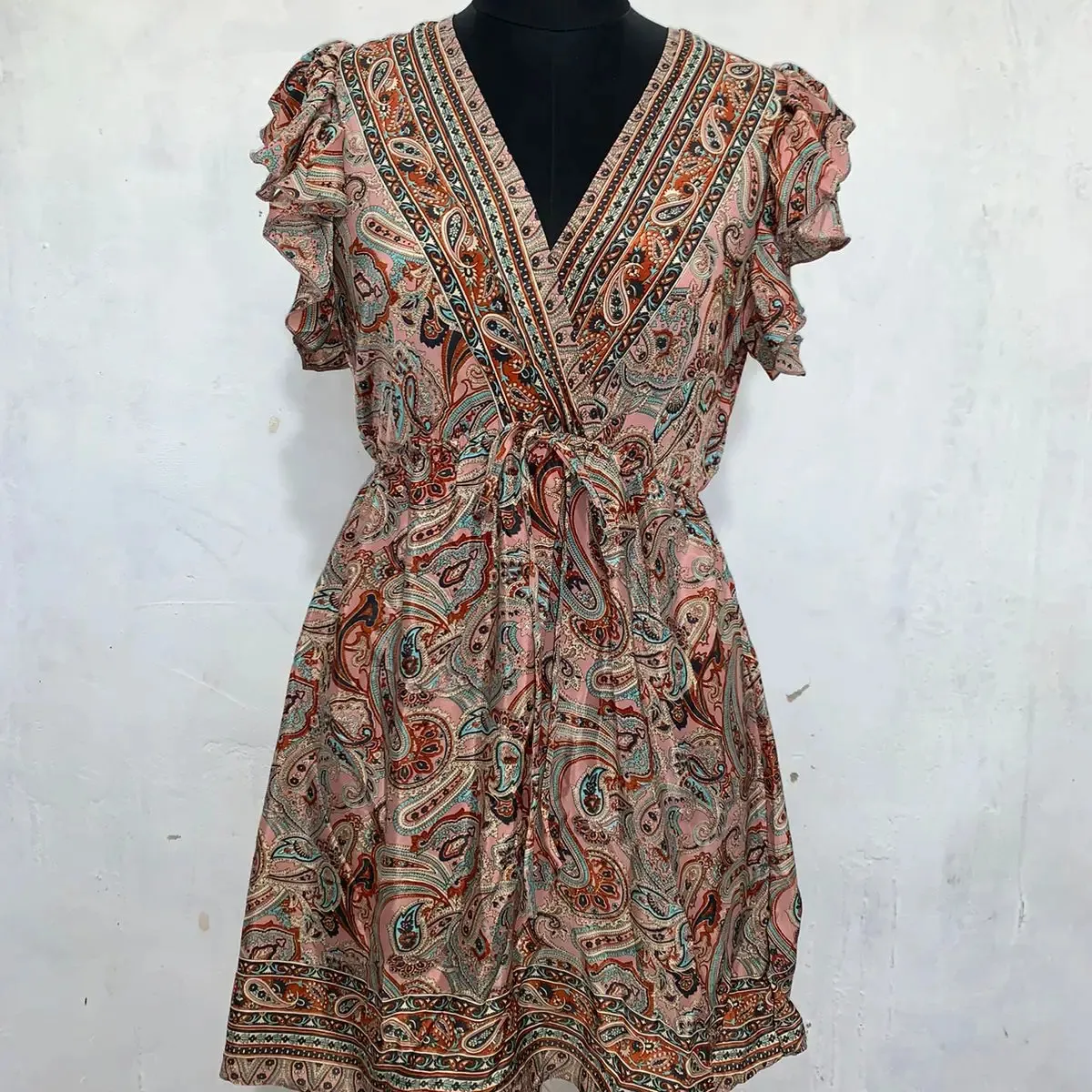 Nouveauté Robe Maxi sans manches imprimée à la main pour femme Robes de plage longues imprimées Boho OEM en vrac au prix de gros