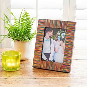 Dhari Multicoloured Stripe Papri Wood Photo <strong>Frame</strong> - 3x3 6x4 7x5 Inch Picture - Handmade <strong>Frame</strong> - Colourful <strong>Frames</strong> - Product Image 2