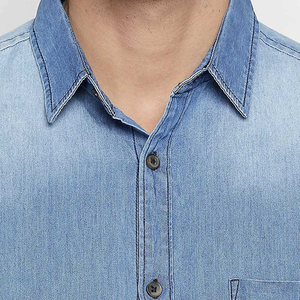 新品批发因果服装轻质2022最佳设计男士牛仔衬衫特价出售