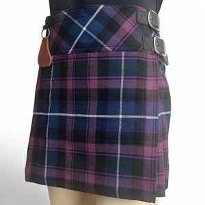 BILLIE kadın rahat 13oz akrilik yün Tartan <span class=keywords><strong>Kilt</strong></span> bütçe ekonomik Scottish giyim 2 tokaları ile deri kayışlar