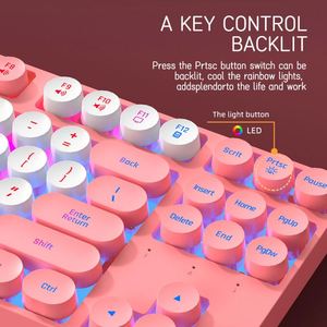 El más nuevo teclado de juego personalizado Jertech DK600 PUNK, teclas personalizadas en blanco y negro, interfaz USB, LED operado mecánicamente - Product Image 2