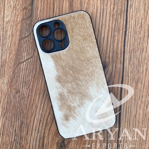新しい本物の髪の隠し電話ケースウエスタン牛革レザー電話ケースパーソナライズされたヴィンテージ高級電話15プロマックスモバイルカバー
