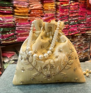 El yapımı güzel en kaliteli hint kadınlar için Potli çanta moda Vintage elbise nedime için şık karşılık hediyesi düğün için - Product Image 5