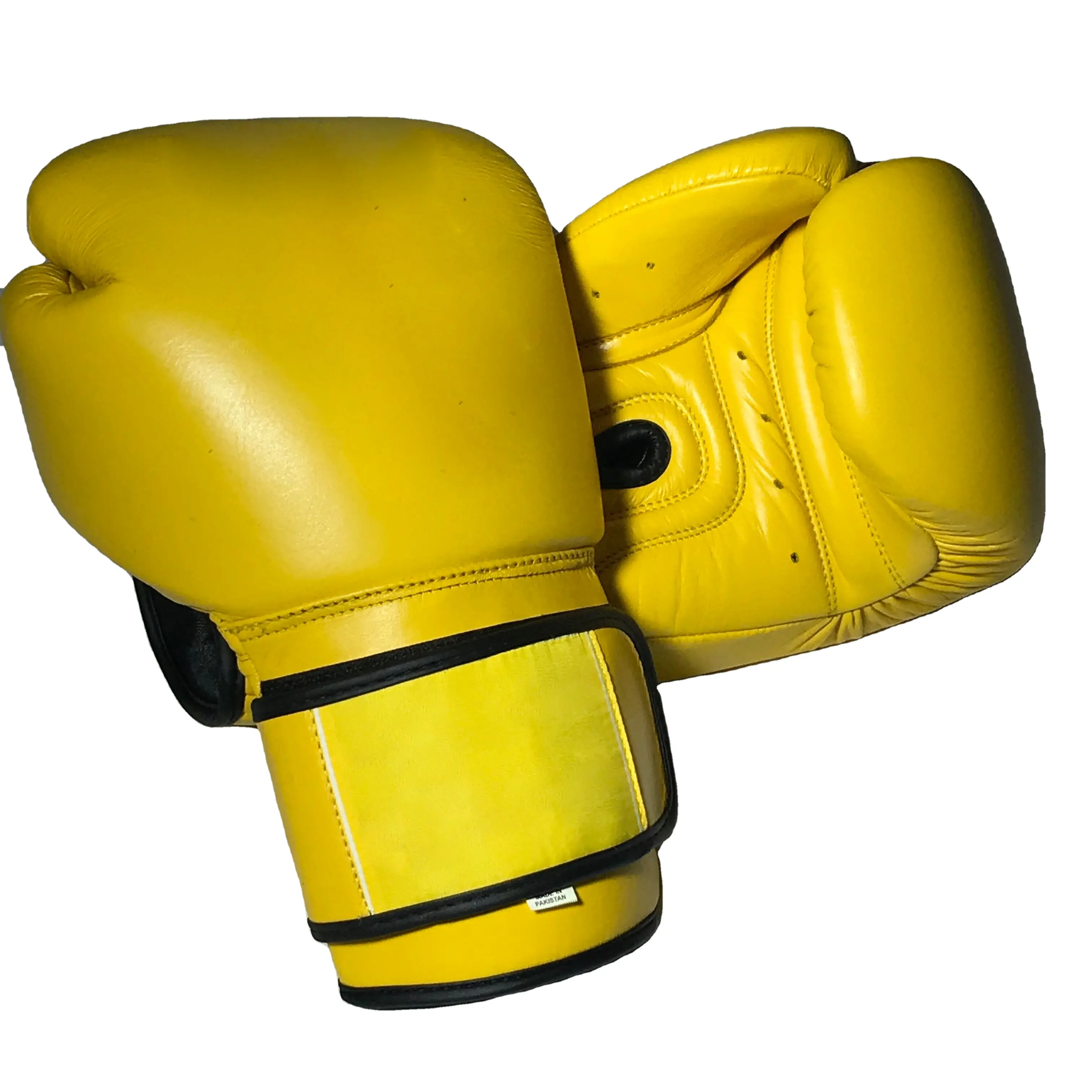 Guantes de boxeo para entrenamiento de artes marciales, de cuero Real de alta calidad, con Logo OEM, Material de Color tailandés, con logotipo personalizado para adultos, 1 par