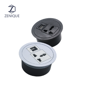 Enchufe redondo de sobremesa con usb tipo c, multiconector oculto, toma de corriente de escritorio, gran oferta - Product Image 1