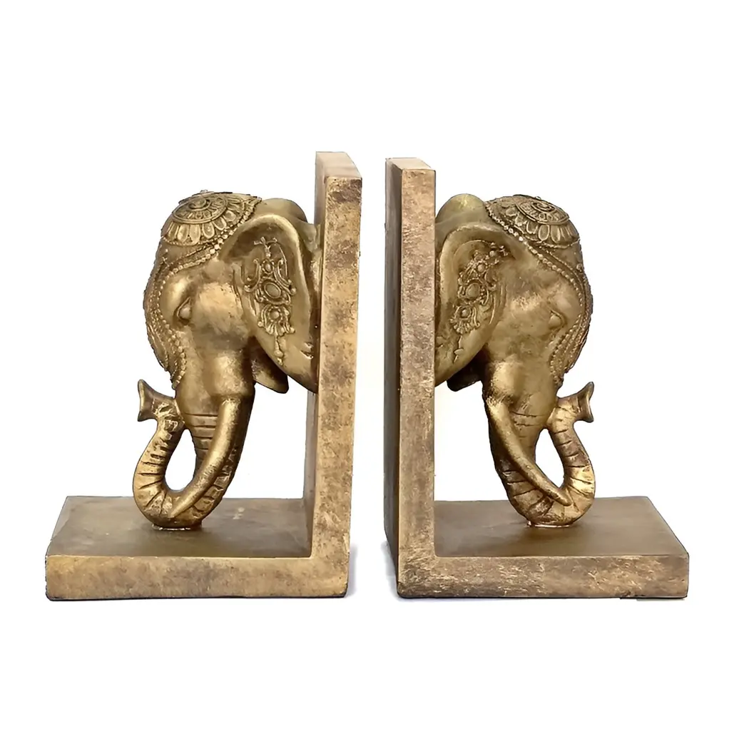 Sujetalibros con forma de cabeza de elefante para el hogar, accesorios de libro de mesa de lujo, soporte de libro para sostener sujetalibros con forma de diario y animales