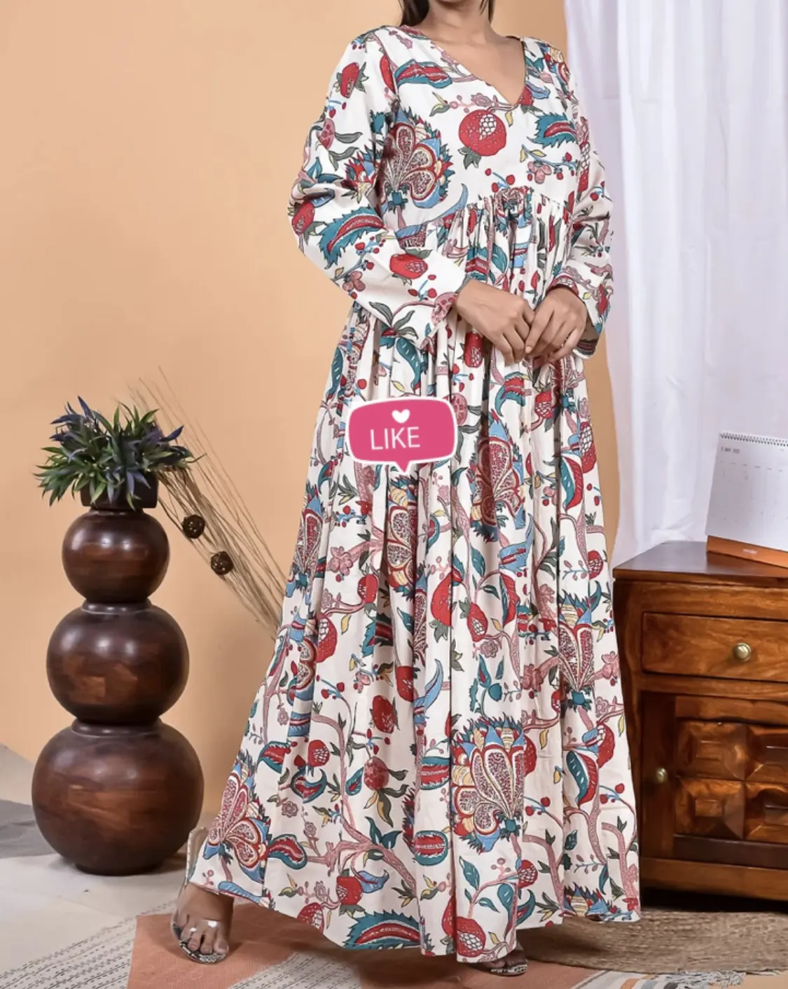 Vestido de verano de algodón con estampado floral, informal