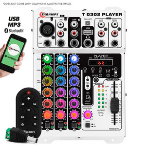 Taramps Audio Mixer T0302 Player 3 <strong>Input</strong> and 2 <strong>Output</strong> Channel 72 RGB LED With Remote Control USB FM MP3 DJ Mixer <strong>Bluetooth</strong> Sound - Product Image 2