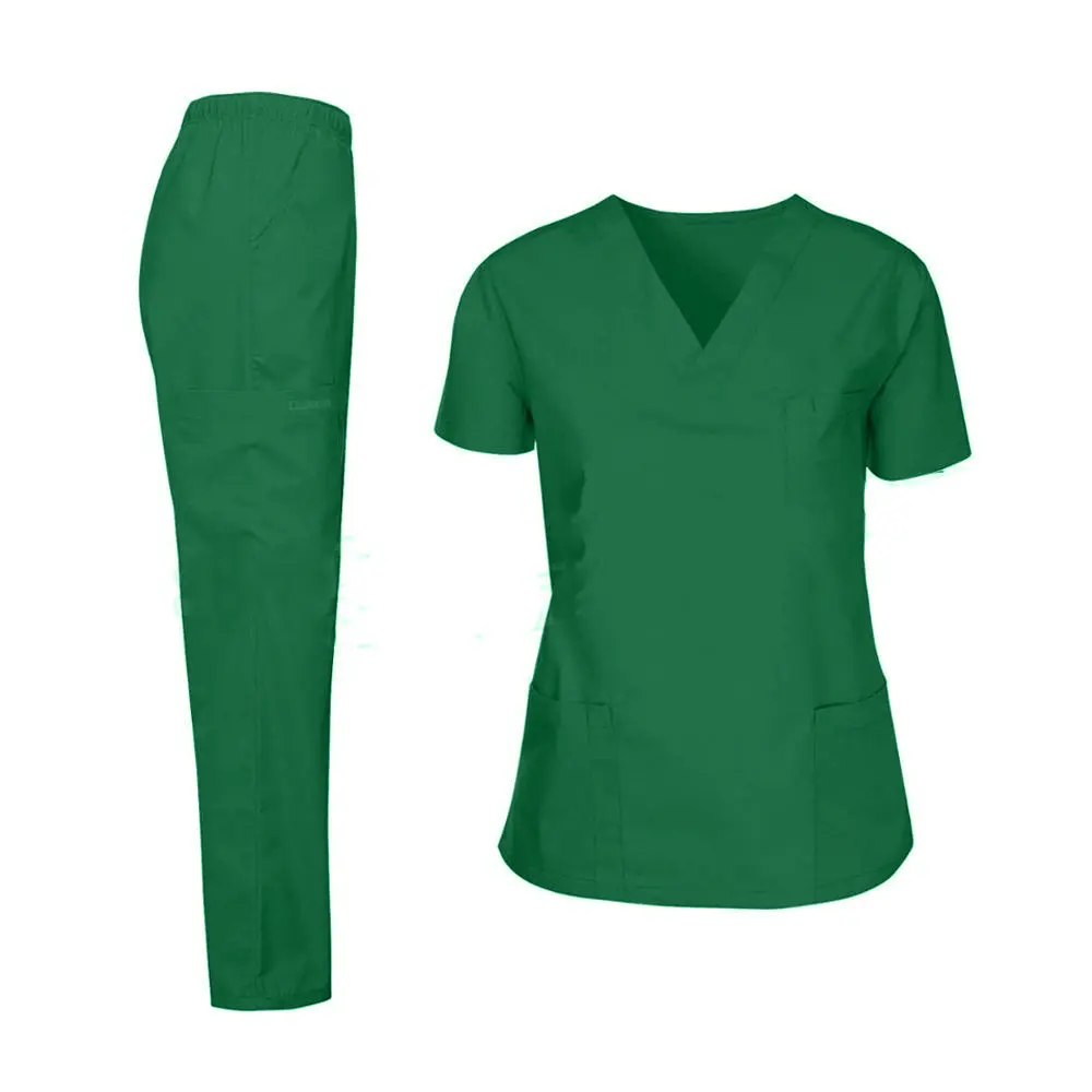 Set da infermiera per uniformi ospedaliere Set da infermiera per donne 100% cotone per Yoga in cotone Set uniformi da infermiere pantaloni