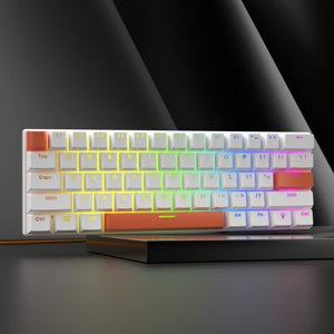 Teclado mecánico para juegos 60 por ciento, ergonómico, duradero, desmontable, tipo C, Mini teclado blanco para juegos con interruptores rojos - Product Image 5