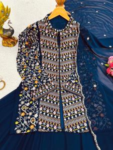 <strong>New</strong> Arrival Elegant Heavy Boutique Collection Georgette Plain <strong>Lehenga</strong> with Sequence Work Top and Dupatta From Wholesale Supplier
