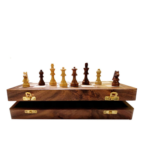 Bộ Trò Chơi Cờ Vua Bằng Gỗ Nguyên Chất Sản Xuất Lớn Nhất Với Đá Xà Phòng Đồng Xu Cờ Vua - Product Image 3