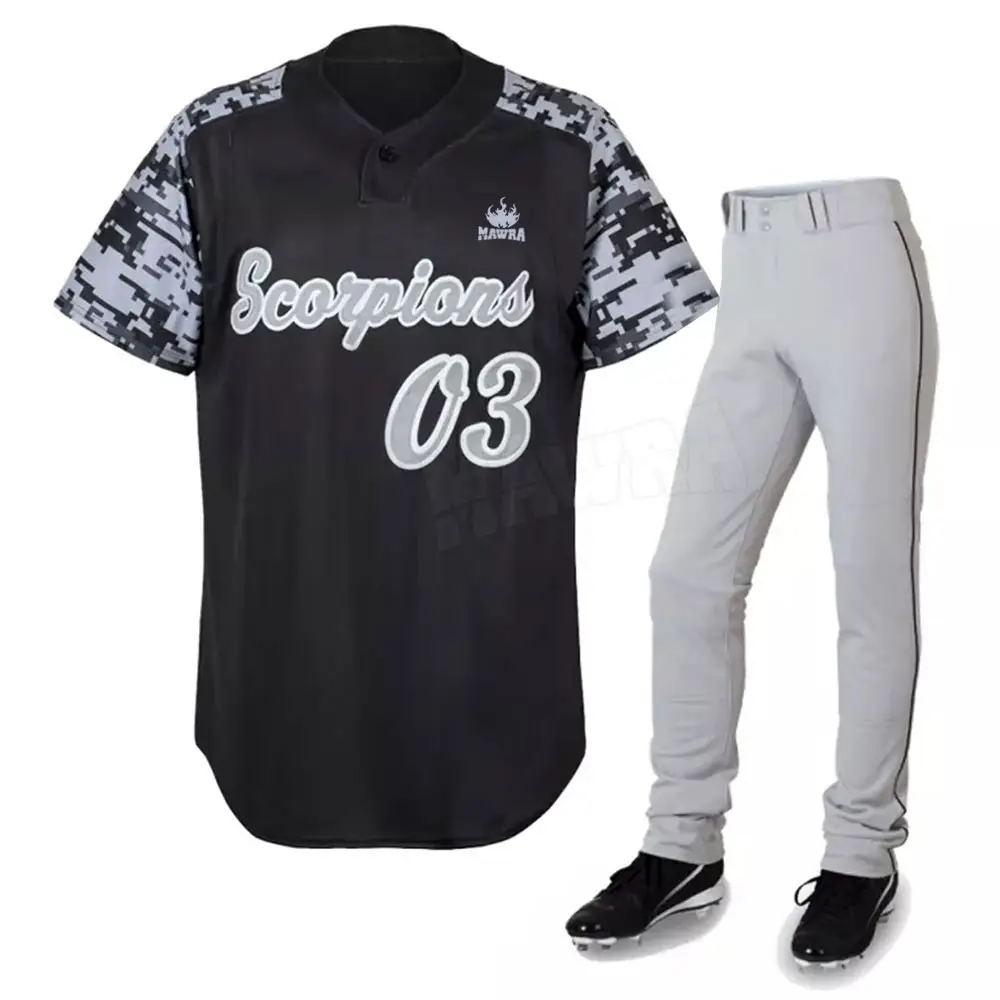 Precio de fábrica personalizado transpirable uniforme de béisbol Diseña tu propio uniforme de béisbol para adultos