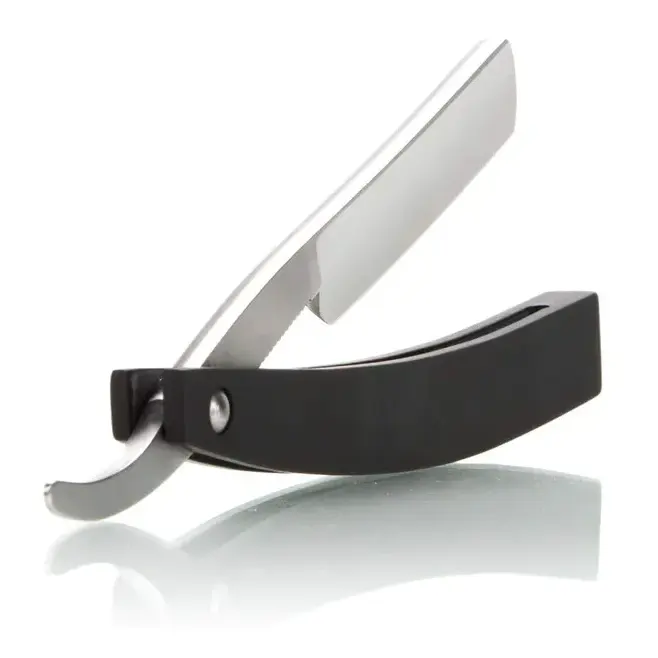 Custom Logo Solid Stainless Steel barber straight shaving razor with exposed blade