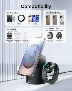 תחנת טעינה אלחוטית צילינטרניק r 3 in-1 sam-וגרסה שחורה-eu plug - Product Image 5