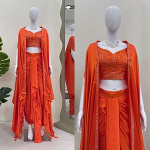 Reday to wear dhoti <strong>style</strong> with srug and Unstich choli for Adults Bollywood Party and Indian Pakistani Wedding for Adults
