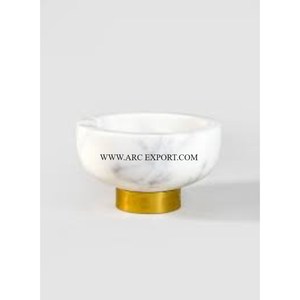 מטבח מסעדה כלי מרגמה ו-pestle רגיל מעצב יוקרה חם למכירה שיש לבן מרגמה עם בסיס מתכת