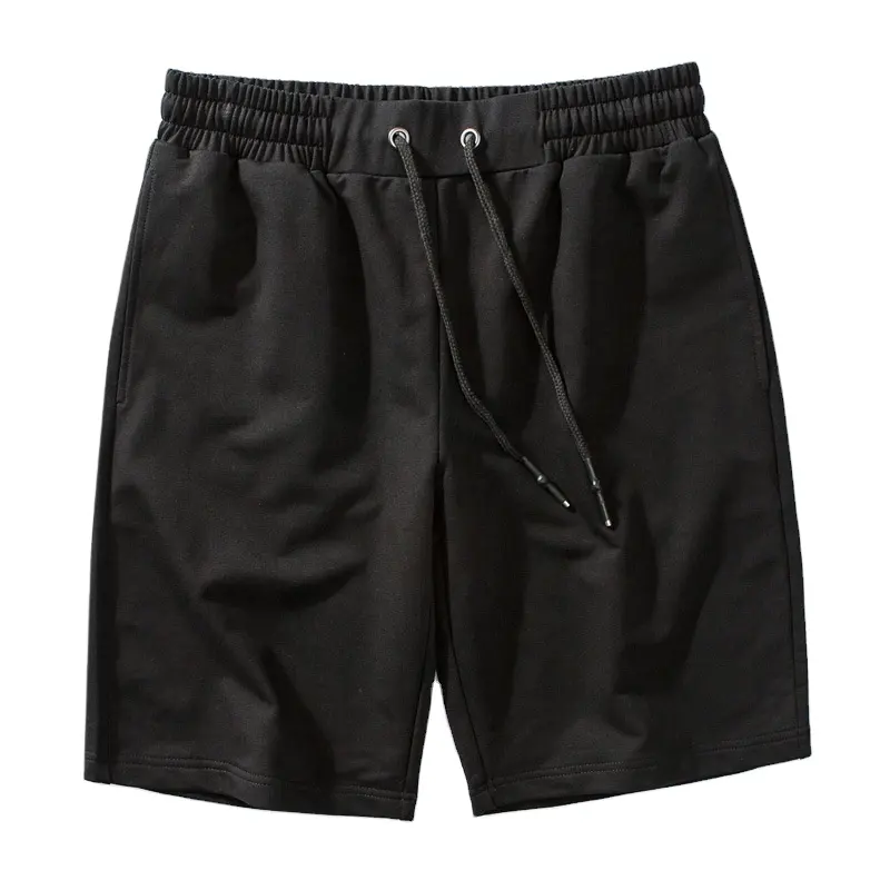 Bermudas negras con logotipo personalizado para hombre, pantalones cortos transpirables para gimnasio