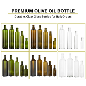 Индивидуальная круглая кухонная стеклянная бутылка для приготовления пищи с оливковым маслом со Skrink 100 мл 250 мл 500 мл 750 мл 1000 мл - Product Image 4