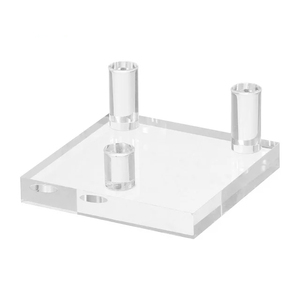 LS chiaro plexiglass a base spessa 2.5 "supporto da esposizione in acrilico a tre pioli medio per rocce minerali fossili e geodi