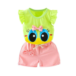 高品質<span class=keywords><strong>2</strong></span>個幼児キッズガールサマーセットかわいいビッグアイパターンTシャツショーツカスタムメイドパキスタン分。<span class=keywords><strong>2</strong></span>個注文