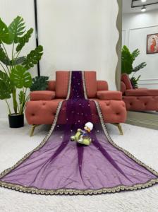 Yumuşak ağ ve Mono Bangalore ipekten yapılmış sarees üstün kumaşlar karmaşık işçilik ve münhasırlık vurgulayın. - Product Image 2