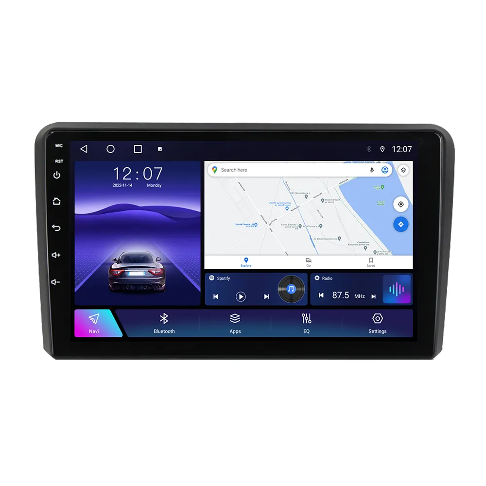 NaviFly NF, el más nuevo reproductor de radio para coche con pantalla táctil Android para U Audi A3, compatible con ventana flotante, Android auto