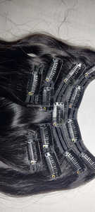 ホット販売2023ナチュラルクリップヘアエクステンション6セット120 GM 100% バージン人毛ウィッグインドメーカー - Product Image 3
