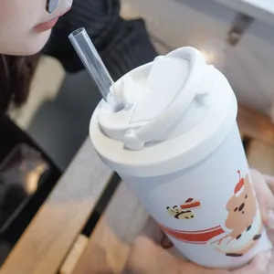 [KiKi QUOKKA] KIKI Donut tarzı 710ml paslanmaz çelik pipetli bardak ve çevre dostu sağlıklı hidrasyon - Product Image 6