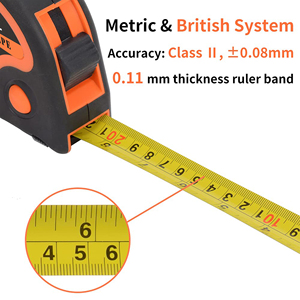 3 metre/10 Feet çelik ve plastik ABS inç/metrik ölçekli mezura çift sistem emperyal ve MM cetvel - Product Image 2