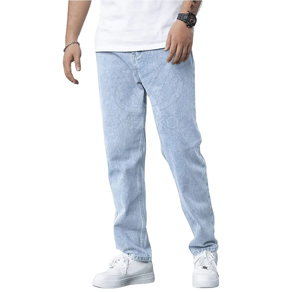 للبيع بالجملة سروال جينز كلاسيكي مستقيم للرجال بنطلون جينز أزرق للبيع/بنطلون جينز رجالي عالي الجودة من القطن/بنطلون جينز إيلاستين