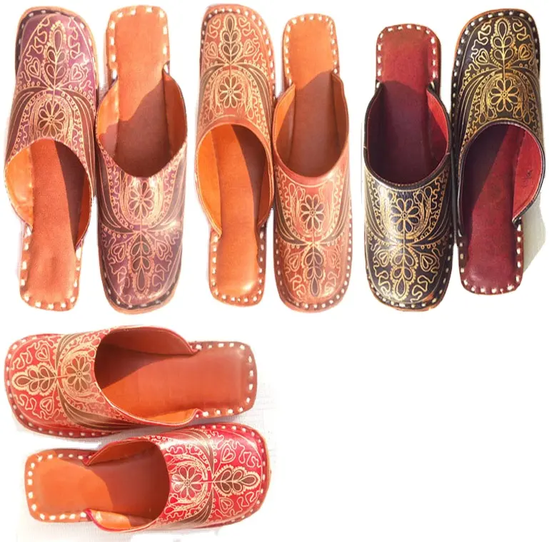 レディースシューズKhussaJuti Jutti Mojari Punjabi Indian Ethnic Women Leather Shoesメーカーとインドの輸出業者SDL-159B。