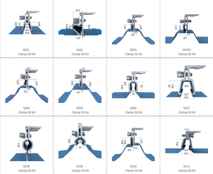 Nhôm Năng <span class=keywords><strong>L</strong></span>ượng Mặt Trời Roof Mount Kẹp Cấu Trúc Al6005-T5 Clip Khóa Đứng Kẹp Cho Kim Loại Hệ Thống Mái Nhà - Product Image 3