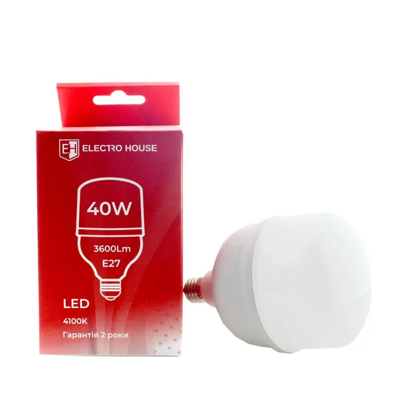 Светодиодная лампа E27, 40 Вт, T100, энергосберегающая лампа для внутреннего освещения с источником света SMD, холодный белый 220 В, источник питания переменного тока, оптовая продажа