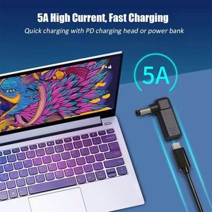 Adaptador de cargador de energía para computadora portátil, USB 3,1 tipo C 5,5 a DC 20V 2,1mm enchufe de alimentación PD emulador disparador Cable de carga para computadora portátil - Product Image 5