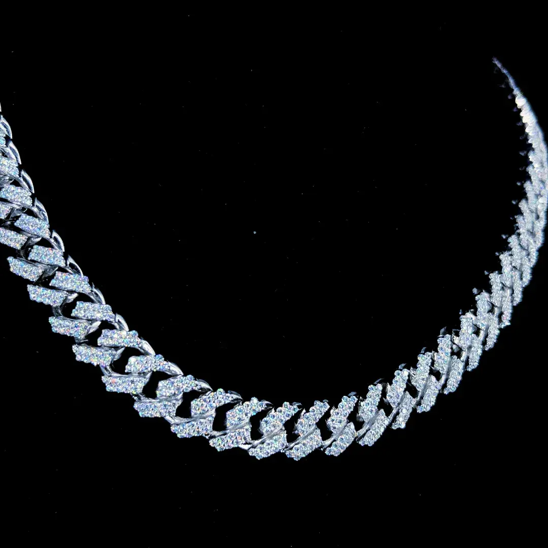 سلسلة ماسية من الفضة الإسترلينية 925 من الفضة الموسانيت Vvs سلسلة هيب هوب مجوهرات سلسلة لراقصي الأغاني سلسلة اختبار الماس