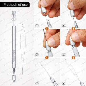 Gancho de aluminio multifunción, enhebrador de bucle de aguja para microanillos, cuentas, enlaces, extensión de pelo de Punta I - Product Image 2
