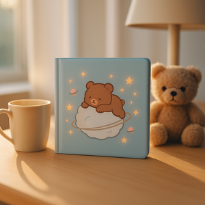 Labon dễ thương gấu pu da máy tính xách tay trẻ em phim hoạt hình vuông nhật ký tùy chỉnh bé Tạp Chí Quà Tặng OEM ODM - Product Image 6